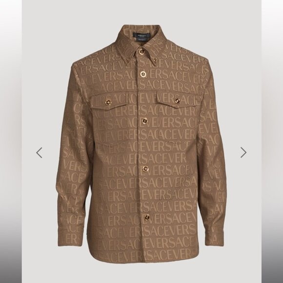 NWT Versace all over logo shirt size 52 - Picture 3 of 12